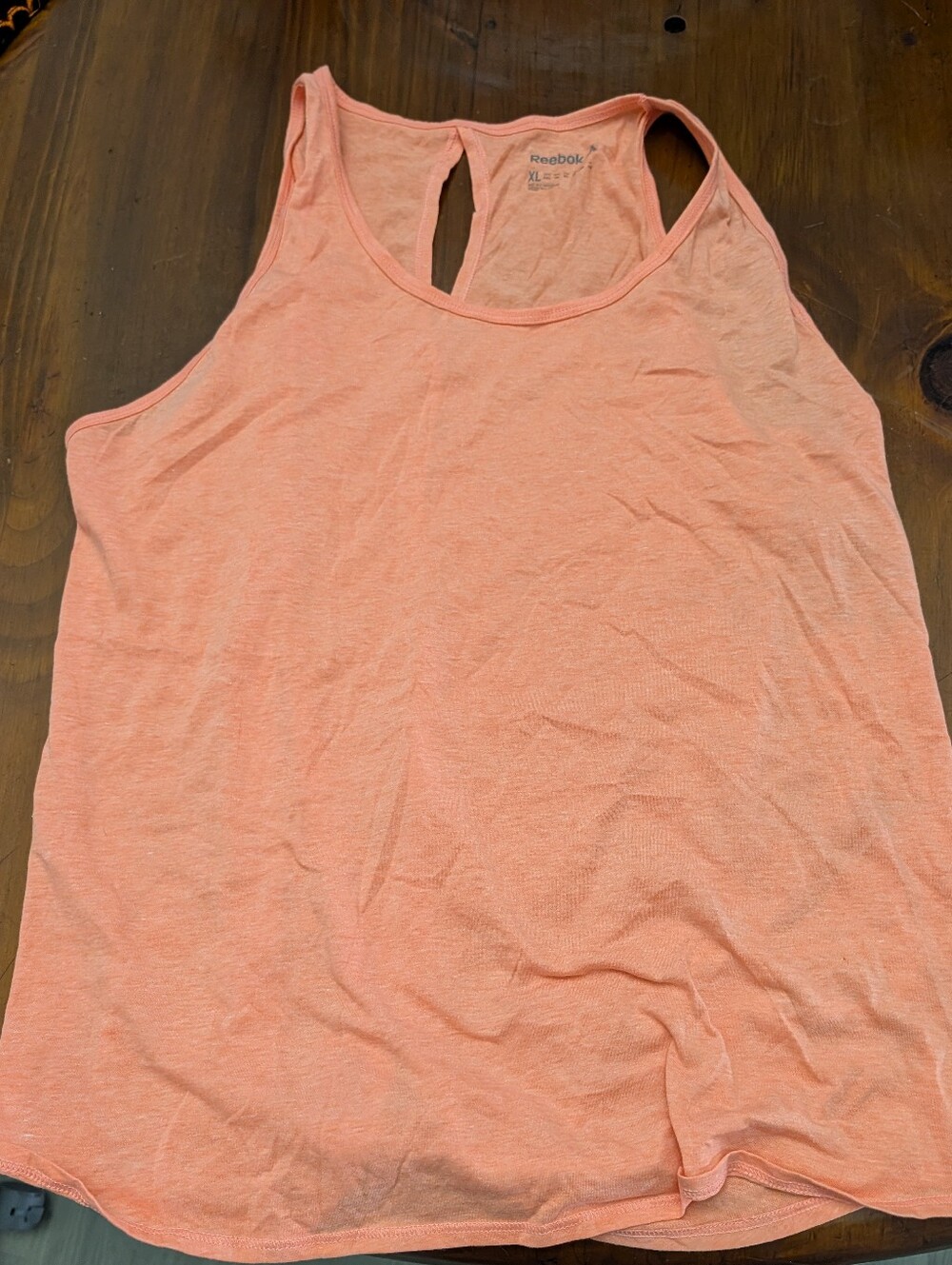Reebok Women's Peach Open Back Racerback Workout Tank Top XL
